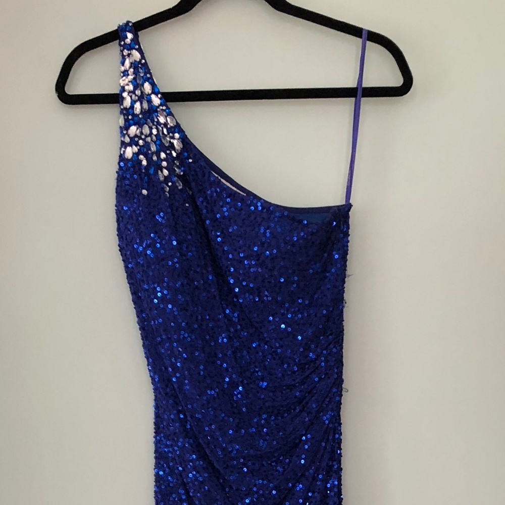 Royal Blue One Shoulder Long Formal / Prom Dress